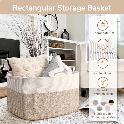 Goodpick 85L Large Woven Rope Blanket Basket - Image 7