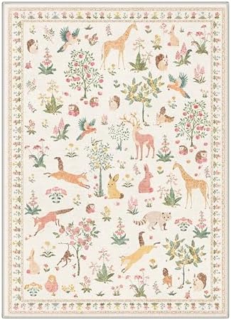 BESBLEE 5X7 Area Rug for Bedroom, Washable Animal Non Slip - Image 7