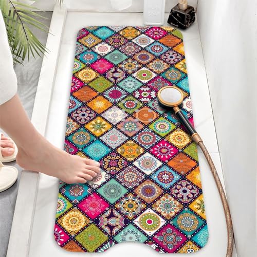 Bathtub Mat Non Slip, Bohemia Extra Long Bath tub Mat Shower Floor Mat - Image 6