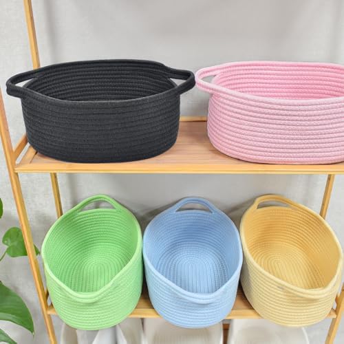ABenkle Small Basket with Handles, Boho Decorative Rope Woven Dog Cat Toy - Image 7