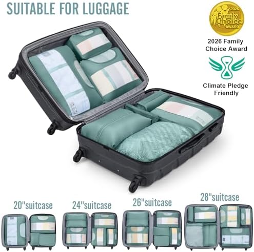 Veken 8 Set Packing Cubes for Travel Essentials, Anti-Wrinkle Buckled Suitcase - Image 6