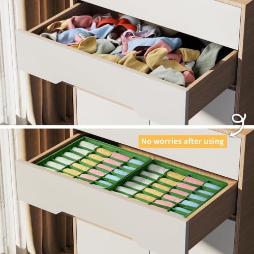 joyoldelf Sock Drawer Organizer Divider 4 Packs Underwear Organizer, 24 Cell - Image 6