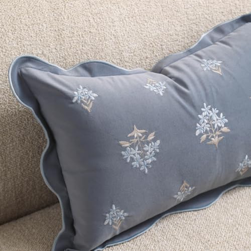 BlissBlush Throw Pillow Cover 20x20, Coastal Blue Blue Velvet Decorative Pillow - Image 7