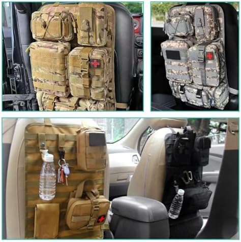 Car Seat Back Organizer, Tactical MOLLE Sag Proof Vehicle Panel Backseat Cover - Image 6