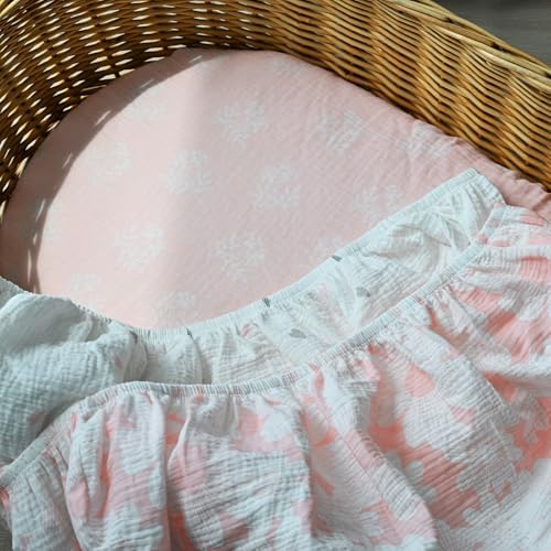 Gllquen Baby Muslin Bassinet Sheets 3pk, Soft Cotton Baby Sheet Girl 33x17 - Image 6