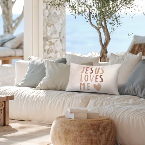 Boho Christian Jesus 12x20 Pillow Cover, Christian Home Nursery Decor, - Image 7