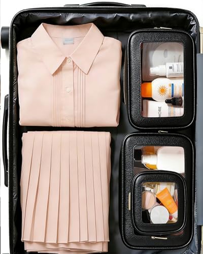 3Pcs Clear Makeup Bag Set for Women, Waterproof Travel Clear Makeup Bag Small - Image 7