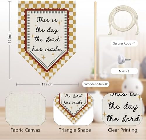 KYTWSFWS Christian Nursery Inspirational Wall Art Pennant Flag, Bible Verse - Image 6