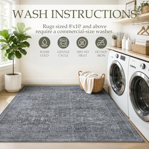JOLLYVOGUE Runner Rug, 2x8 Washable Vintage Floral Rug - Image 7