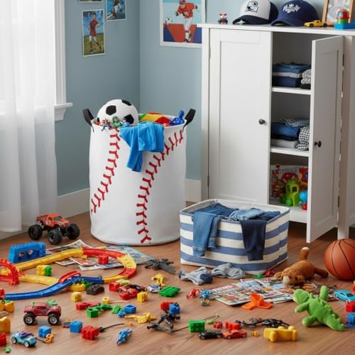 Baby Laundry Basket Baby Nursery Hamper Kids Laundry Basket Toy Storage Bin - Image 6