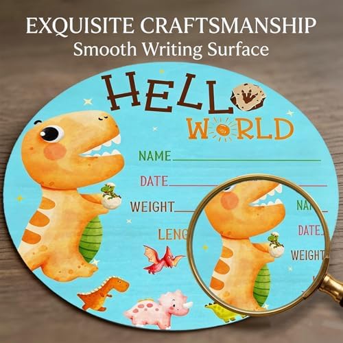 Dinosaur Baby Announcement Sign, Wooden Nursery Name Decor 6in - Image 6