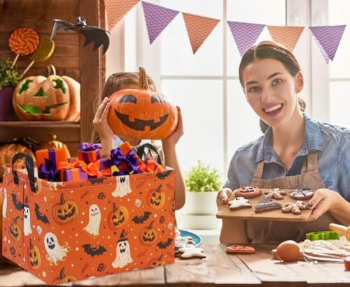 Rectangular Halloween Basket for Boys and Girls Kids Trick or Treat Pumpkin - Image 6
