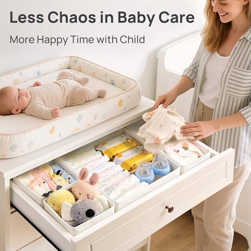 Vtopmart 18 Pack Baby Clothes Organizer, Fabric Drawer Drawer Bins - Image 6