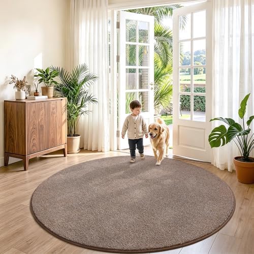 Keeko Round Area Rug 7ft for Living Room Bedroom, Soft Washable Circle Rug - Image 6