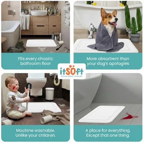 ITSOFT Memory Foam Bath Mat 24x16, Non Slip, Machine Washable, Quick Dry & - Image 6