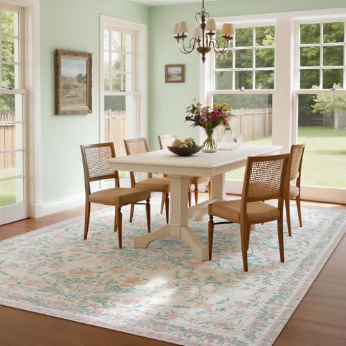 Washable Rugs 8x10 Area Rugs for Living Room, Ultra Soft Faux Wool Retro Carpets - Image 6