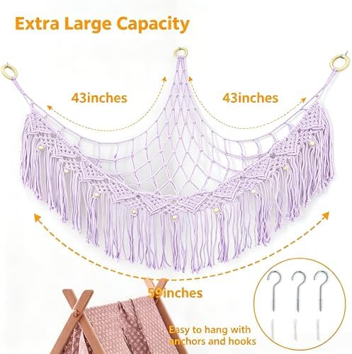 Stuffed Animal Hammock, Net for Stuffed Animals Corner Large, Toy Storage - Image 5