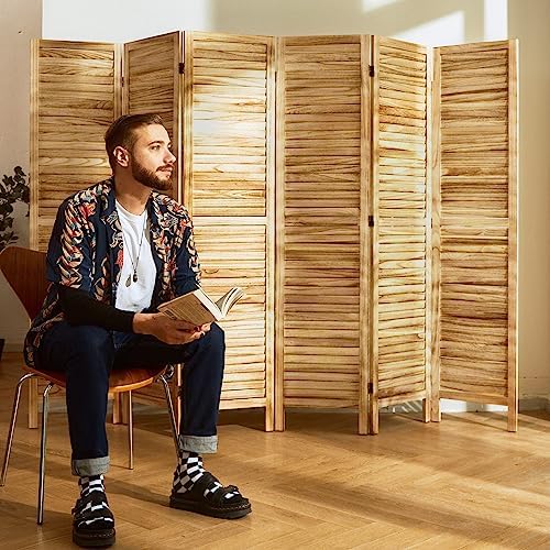 Room Dividers and Folding Privacy Screens, Wood Louvered Separators Divider Wall - Image 6