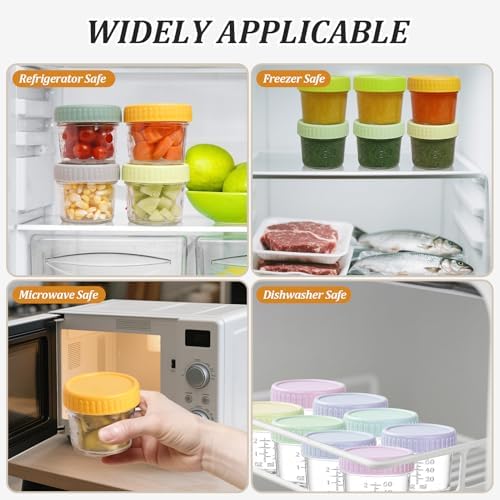 16 pcak Glass Baby Food Storage Containers & 10 Pack Reusable Pouches Set - Image 7