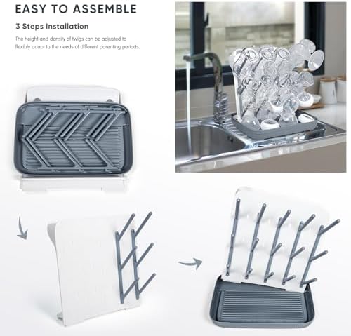 Termichy Baby Bottle Drying Rack:Large Vertical Space Saver Countertop - Image 7