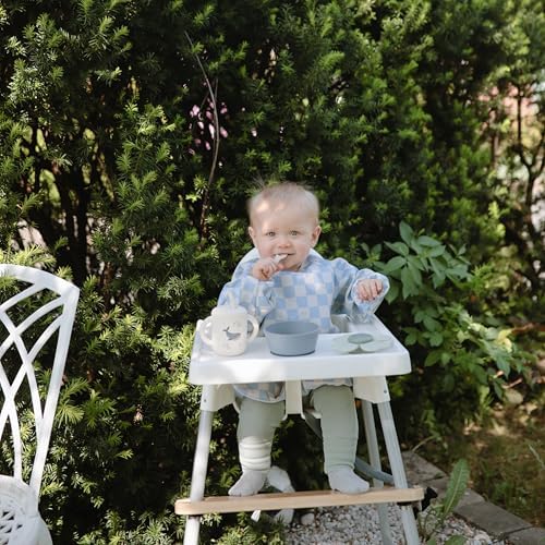 mushie Long Sleeve Baby Bib | Water Resistant Adjustable Fit - Image 6