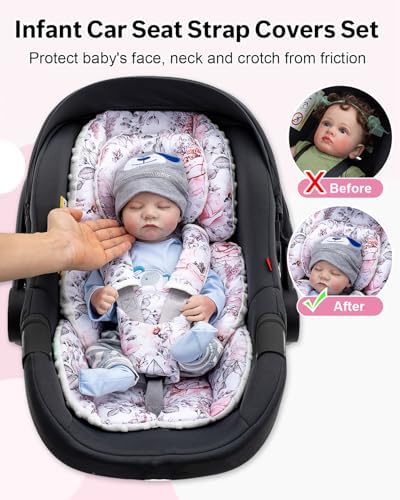 Infant Car Seat Insert with Extra Headrest, Adjustable Carseat Head Support - Image 6
