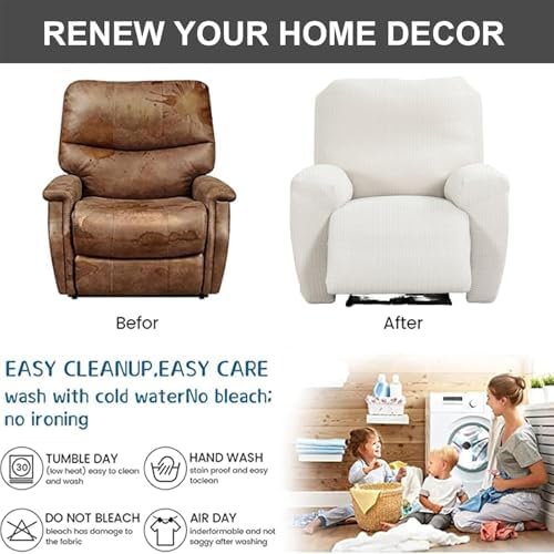 Recliner Chair Covers 4-Pieces Recliner Slipcovers Lazy Boy Chair Covers - Image 7