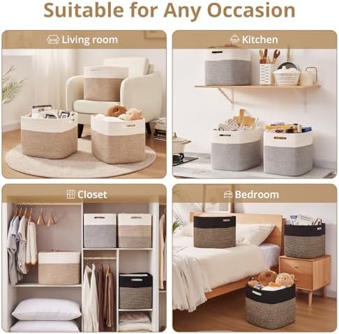 OIAHOMY 13 Inch Cube Storage Bins, Insert Storage Baskets - Image 6