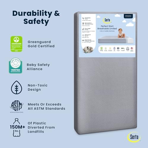 Serta Perfect Start Breathable Limited Two -Stage Crib Mattress and Toddler - Image 7