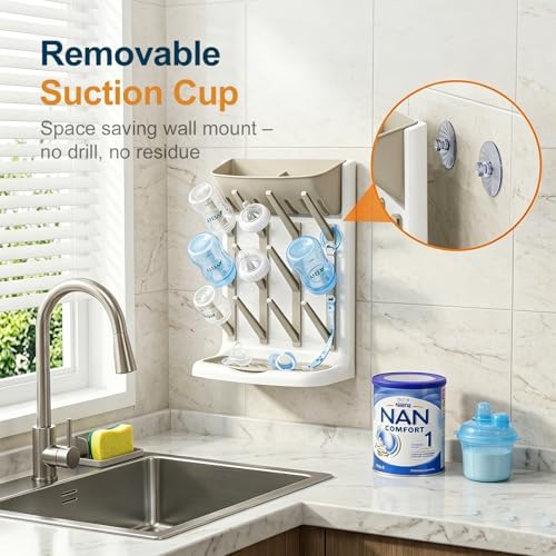 GoMaihe Baby Bottle Drying Rack: Space Saving Vertical Bottle Dryer Holder - Image 7