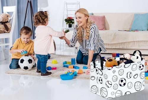 Kid Clothes Storage Basket Gift Shelf Basket Toy Storage Bin, Football Nursery - Image 7