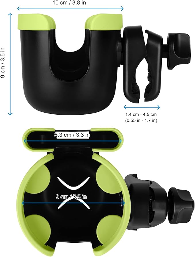 Accmor Stroller Cup Holder with Phone Holder, Bike Cup Holder, Universal Cup Holder for Uppababy Nuna Doona Strollers, 2-in-1 Cup Phone Holder for Stroller, Bike, Wheelchair, Walker, Scooter