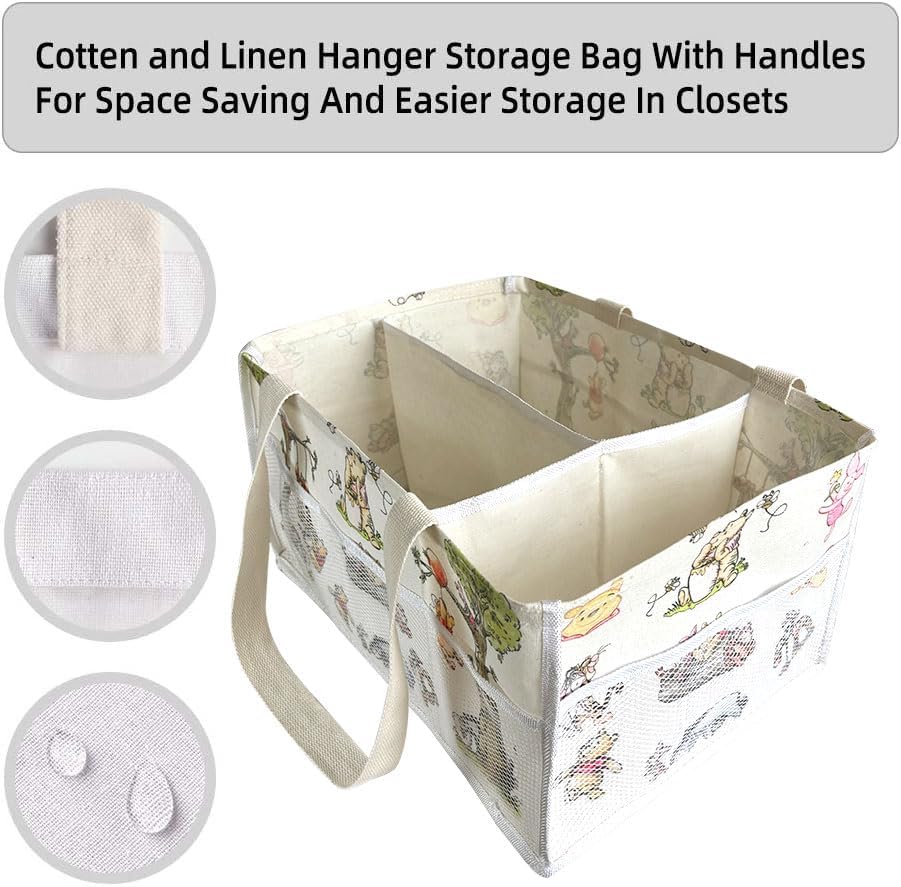 Extra Large Winnie Baby Diaper Caddy Organizer, Baby Wipes Storage Basket - Image 7