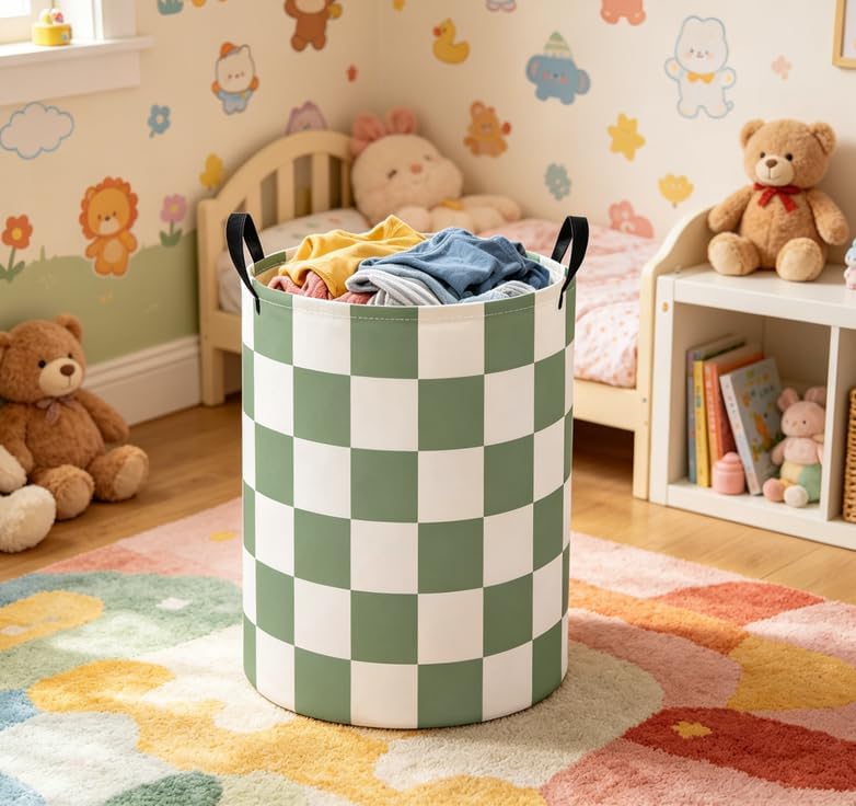 Baby Laundry Basket Baby Nursery Hamper Kids Laundry Basket Toy Storage Bin - Image 6