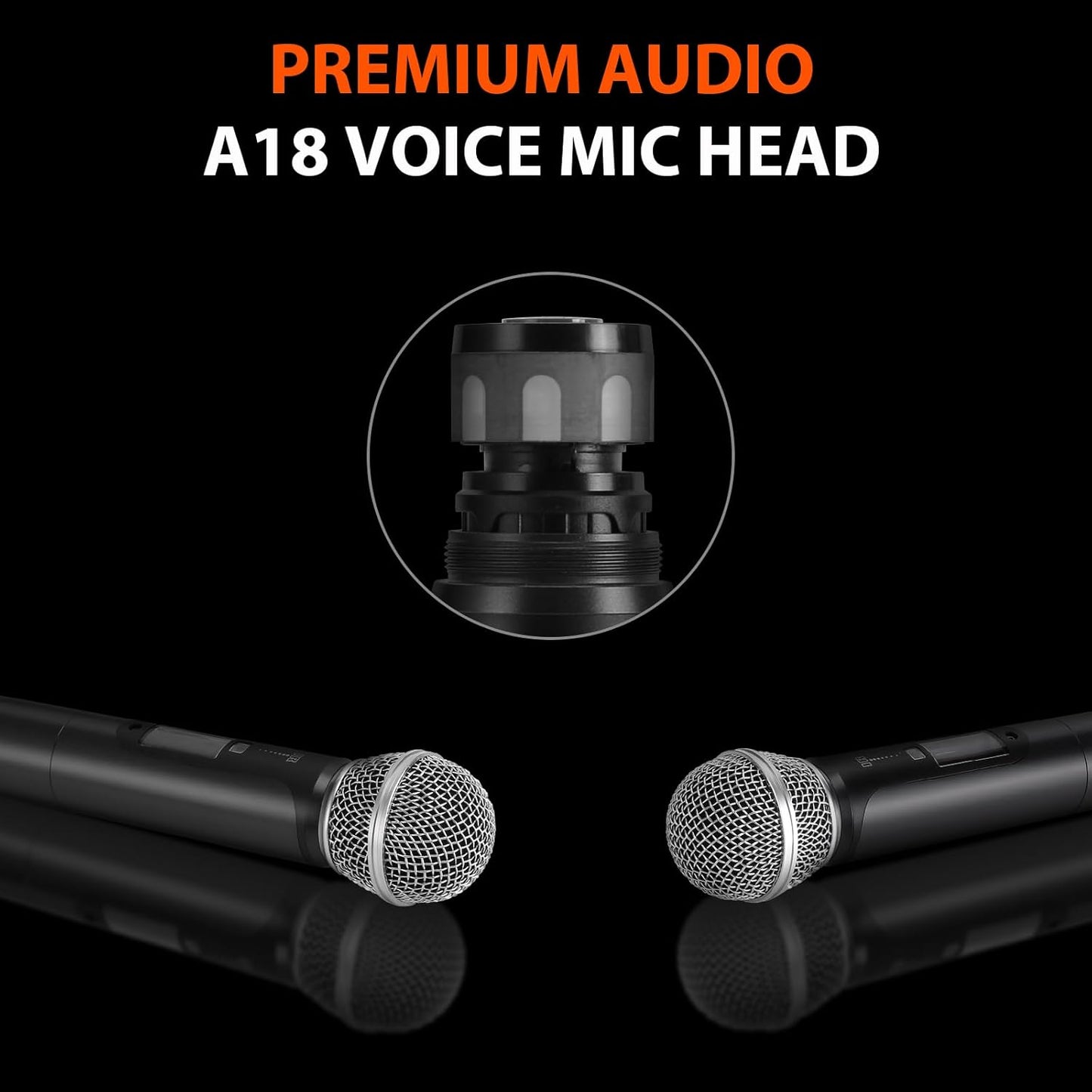 200-Channel Wireless Microphones System, Dual UHF Metal Cordless Mic Set, Auto Scan, Long Range 200-240Ft,16 Hours Use for Karaoke Singing, Church, 2022 Version(WM333)