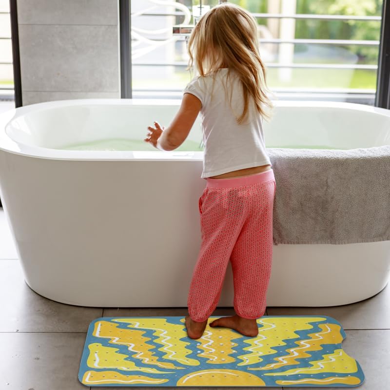 Sun Bathtub Mat Non Slip for Kids 40x16in Extra Long Anti Slip Bath Mat for Tub - Image 6