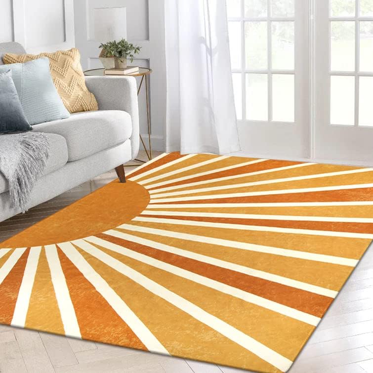 Lahome Yellow Rainbow Sun Washable Area Rug 6x9 - Image 7