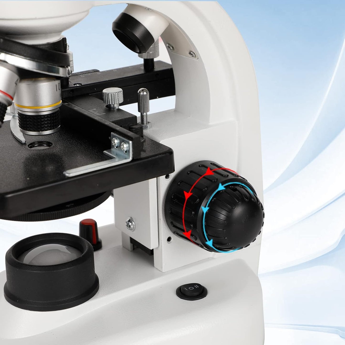 trinocular Microscope, 40X-5000X Magnification, Research Grade trinocular Comp White