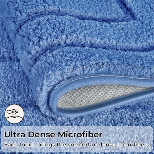 GRANNY SAYS Blue Bathroom Rugs Set 2 Piece, Soft Microfiber Bath Mats - Image 7