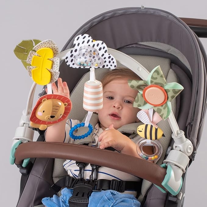 Taf Toys Savannah Adventures Arch | Activity Arch with Fascinating Toys, Stimulates Baby’s Senses & Motor Skills Development | Newborn & Baby Toys 3-6 Months | Use on Strollers, Bassinets, Crib