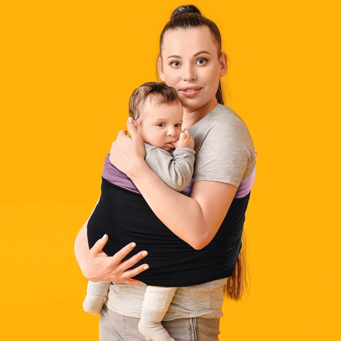 TKKOK Baby Wrap Carrier, Unisex Baby Carrier, Lightweight & Ultra Soft, Easy to Wear Baby Wrap, Perfect for Newborn Toddlers