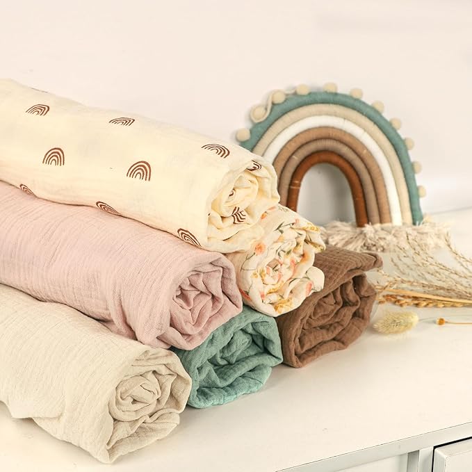 Hooyax Baby Lounger Cover 2 Pack - 100% Muslin Cotton Newborn Lounger Pillow Covers Only, Soft Breathable Infant Lounger Cover with Reinforced Stitching, Fits Most Standard Baby Loungers (Pink Floral)