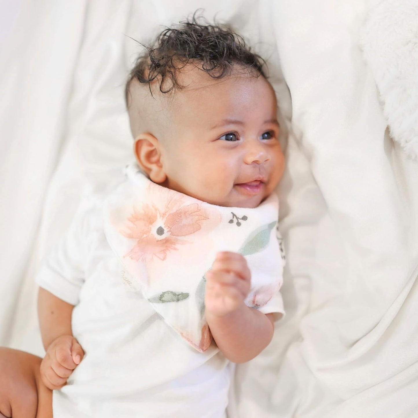 Crane Baby Soft Muslin Baby Bib Set, Adjustable and Absorbent Bandana Style Bibs for Boys and Girls, Floral, 3 Piece, 18.5” x 9”