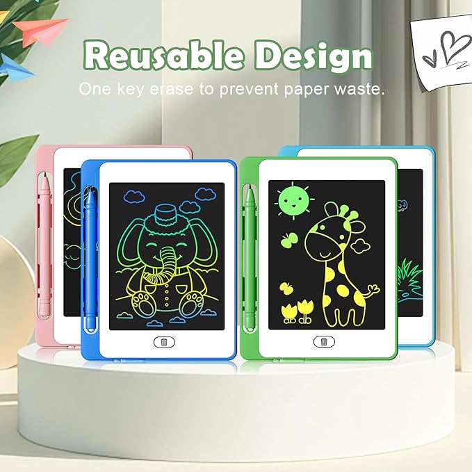 12 Pack LCD Writing Tablet for Kids, 6.5 Inch Colorful Doodle Board Drawing Tablet, Erasable Reusable Drawing Pads, Educational Learning Toys Birthday Gifts for Girls Boys Age 3 4 5 6 7 8