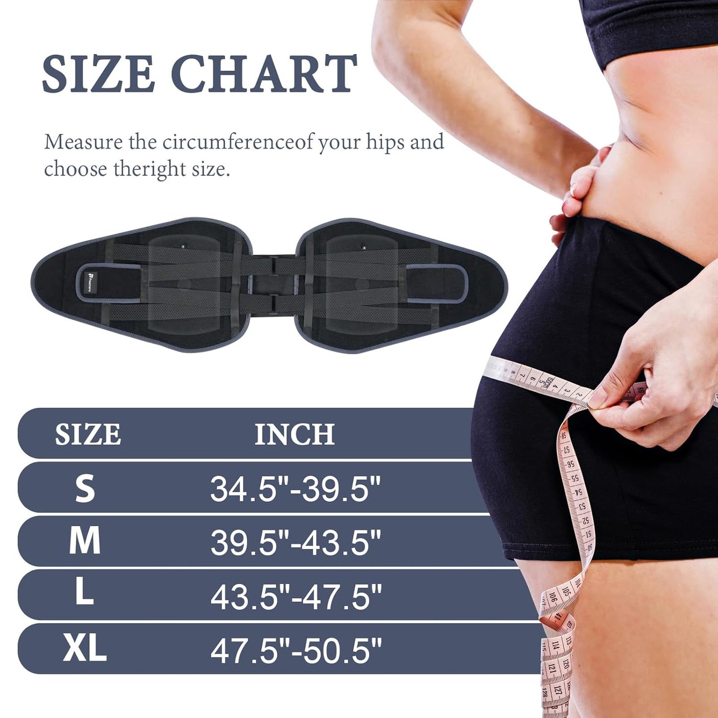 Inflatable Pelvic Support Belt for Women and Men, Adjustable Pressure SI Joint Brace for Postpartum Recovery, Pelvic Tilt Correction, Hip & Pubic Symphysis Pain Relief (L)