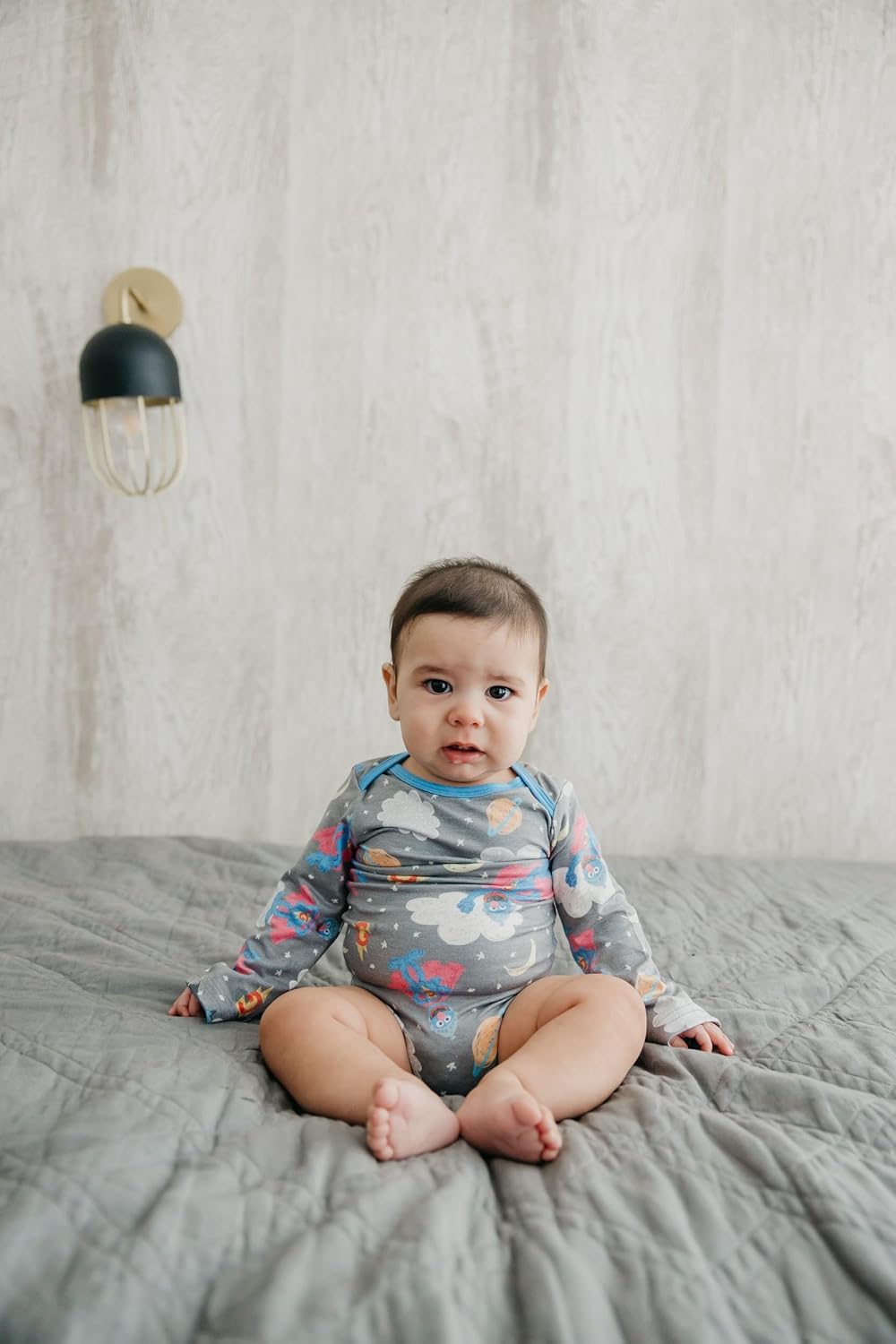 Copper Pearl Long Sleeve Bodysuit Baby: Ultra Soft Baby for Newborns, Boys, and Girls - Stylish, Comfortable, Overlap Shoulders, Premium Knit Fabric - 18-24 Months, Super Grover