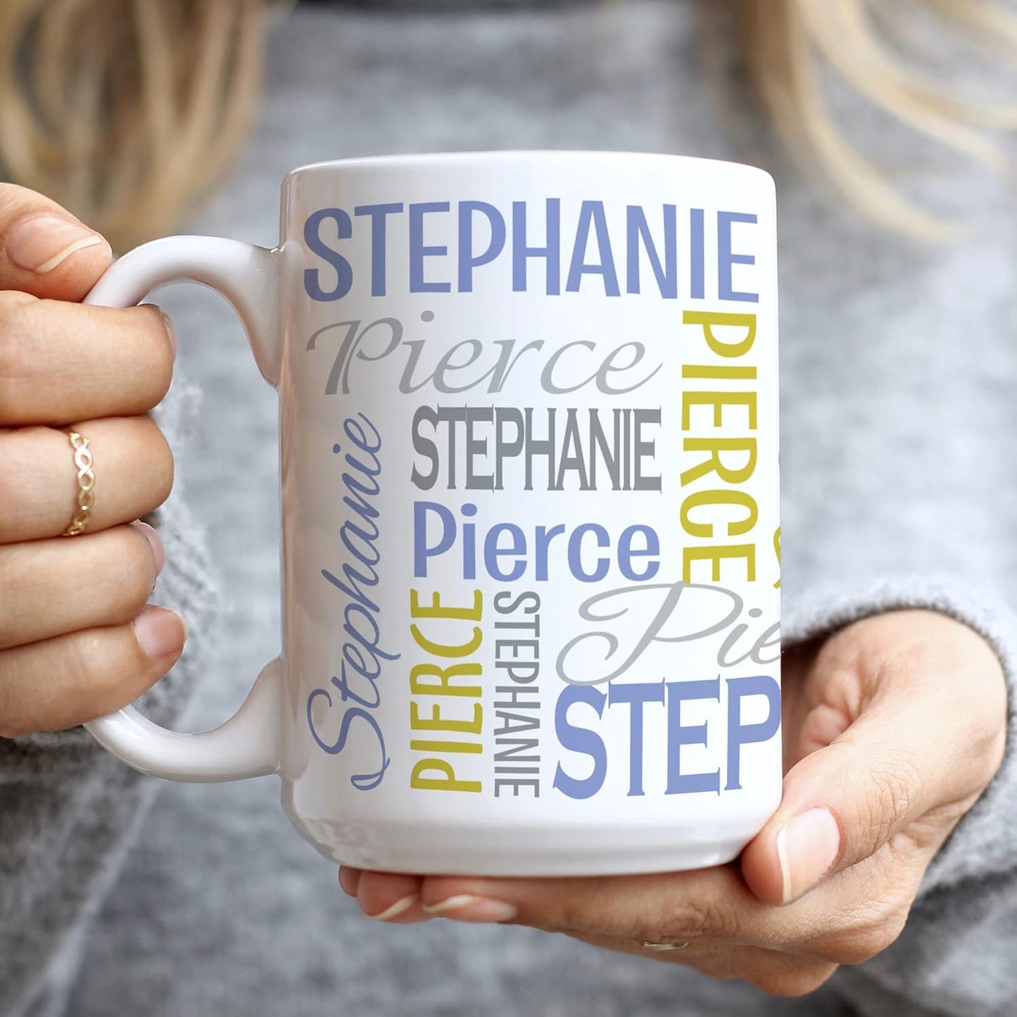 Let's Make Memories Personalized Your Name Signature Mug - Custom 15oz Coffee Mug - Stocking Stuffer - For Christmas -Purple/Pink