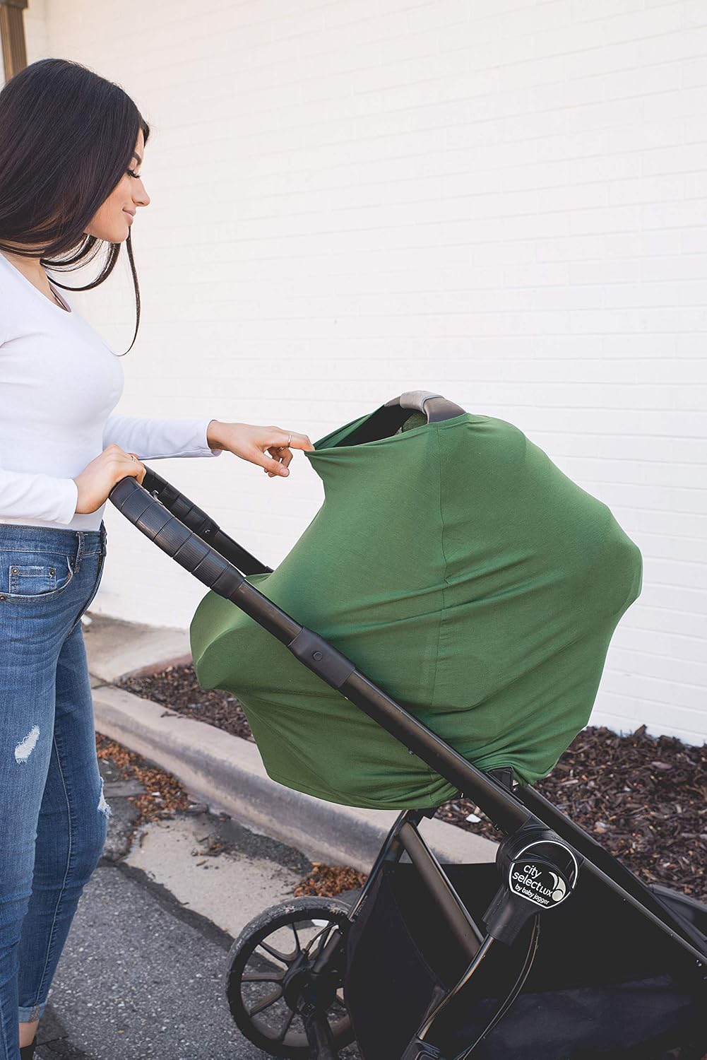 Copper Pearl Multi-Use Cover: Car Seat Covers, Nursing Cover, and Stroller Cover for Sun - Stretchy Fabric, All-Season Use, Stylish Designs, Easy Access for Moms - Alder
