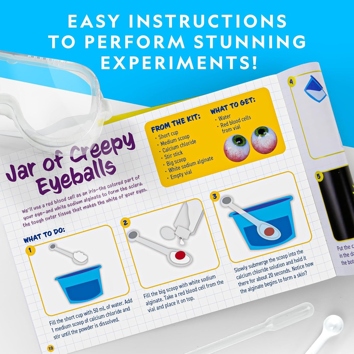 NATIONAL GEOGRAPHIC Gross Science Kit - 45 Gross Science Experiments- Dissect a Brain, Make Slime, Creepy STEM Project Gifts for Boys and Girls, Halloween Activities for Kids 8-12 (Amazon Exclusive)