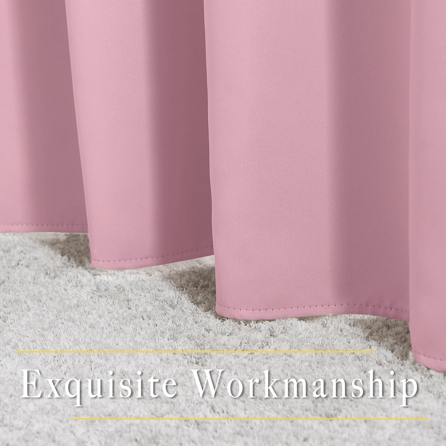 NICETOWN Blackout Draperies Curtain Panels - Window Treatment Thermal Insulated Solid Grommet Blackout Curtains/Panels/Drapes for Bedroom (Crystal Pink, Set of 2, 80 by 95 Inch)